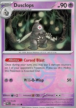 Dusclops 036 — Prismatic Evolutions: Additionals (English Pokémon TCG card)