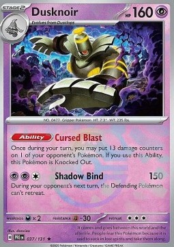 Dusknoir 037 — Prismatic Evolutions: Additionals (English Pokémon TCG card)