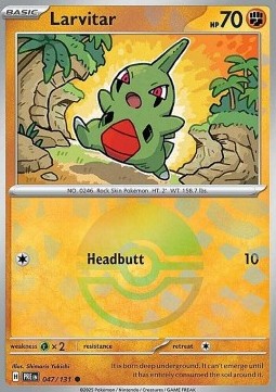 Larvitar 047 — Prismatic Evolutions: Additionals (English Pokémon TCG card)