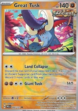 Great Tusk 055 — Prismatic Evolutions: Additionals (English Pokémon TCG card)