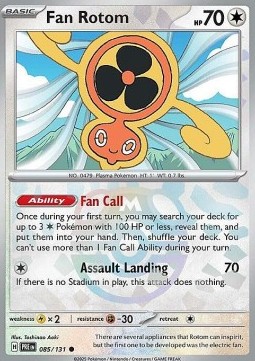 Fan Rotom 085 — Prismatic Evolutions: Additionals (English Pokémon TCG card)