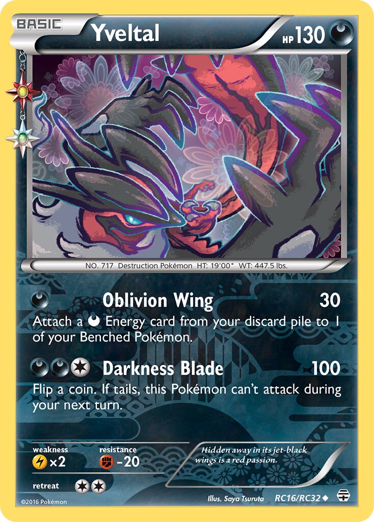 Yveltal 016/25 — Generation (Radiant Collection) (English Pokémon TCG card)