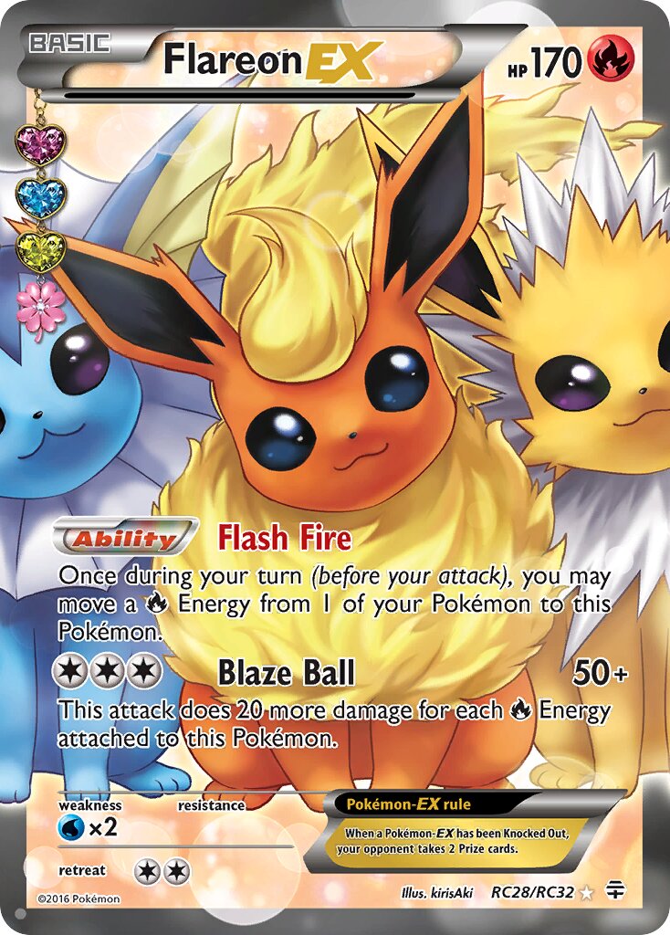 Flareon-EX 028/25 — Generation (Radiant Collection) (English Pokémon TCG card)