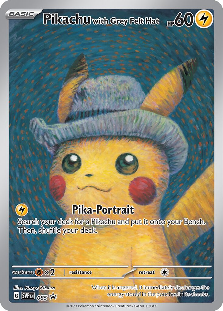 Pikachu with Grey Felt Hat 085/226 — Scarlet & Violet Promos (English Pokémon TCG card)