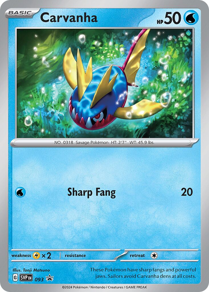 Carvanha 093/226 — Scarlet & Violet Promos (English Pokémon TCG card)