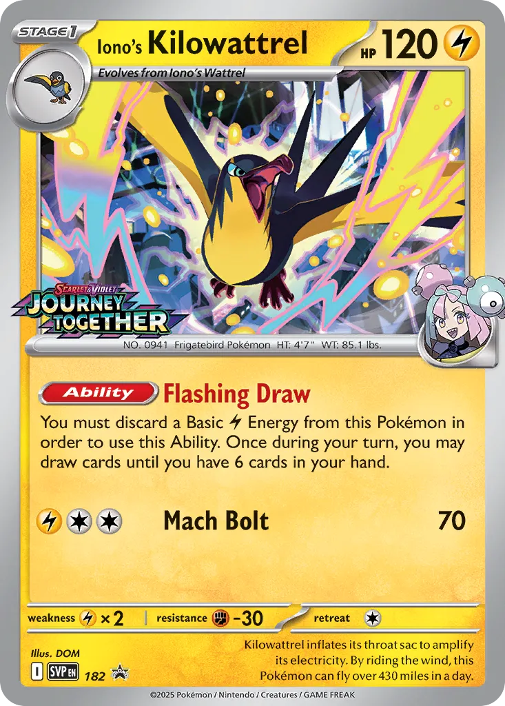 Iono's Kilowattrel 182/226 — Scarlet & Violet Promos (English Pokémon TCG card)