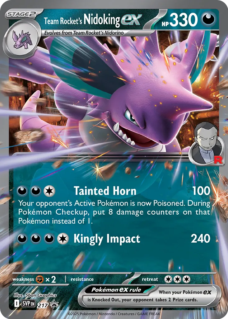 Team Rocket's Nidoking ex 217/226 — Scarlet & Violet Promos (English Pokémon TCG card)