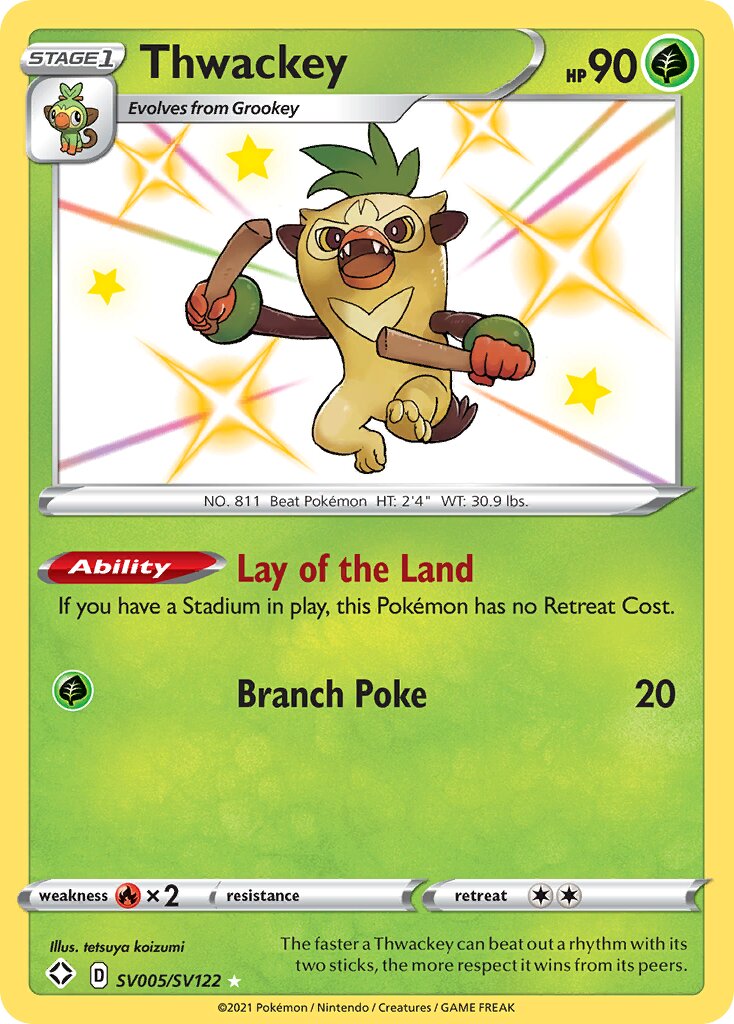 Thwackey 005 — Shining Fates (Shiny Vault) (English Pokémon TCG card)