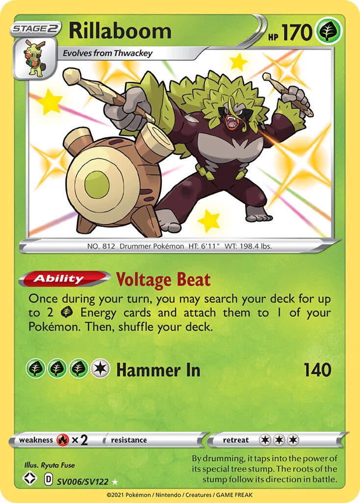 Rillaboom 006 — Shining Fates (Shiny Vault) (English Pokémon TCG card)