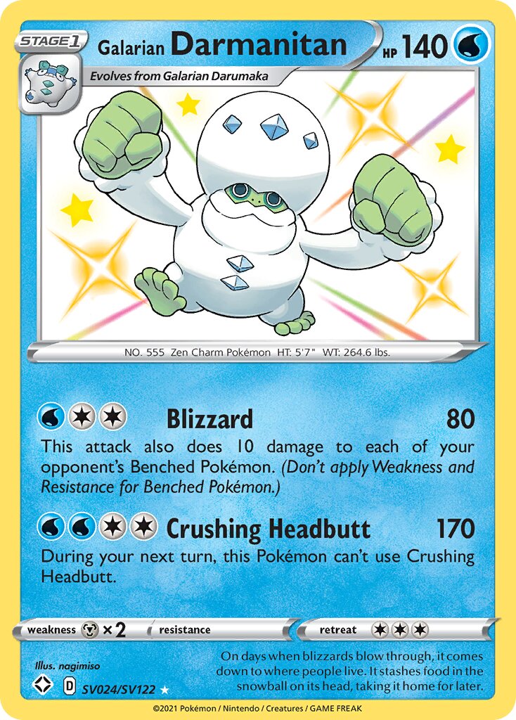 Galarian Darmanitan 024 — Shining Fates (Shiny Vault) (English Pokémon TCG card)