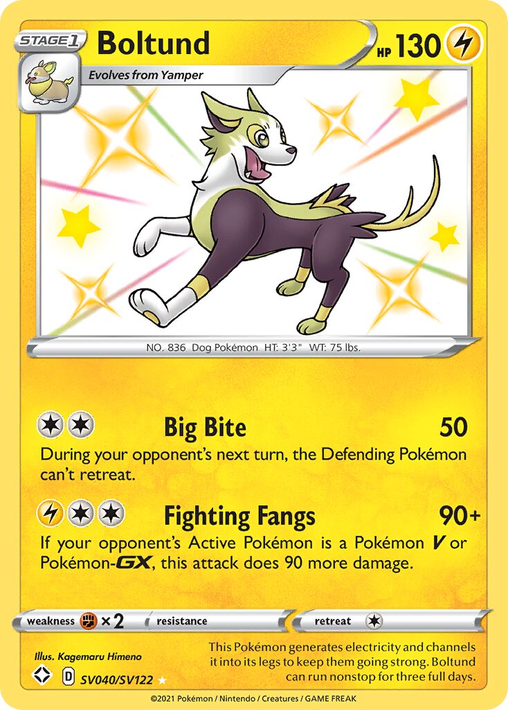 Boltund 040 — Shining Fates (Shiny Vault) (English Pokémon TCG card)