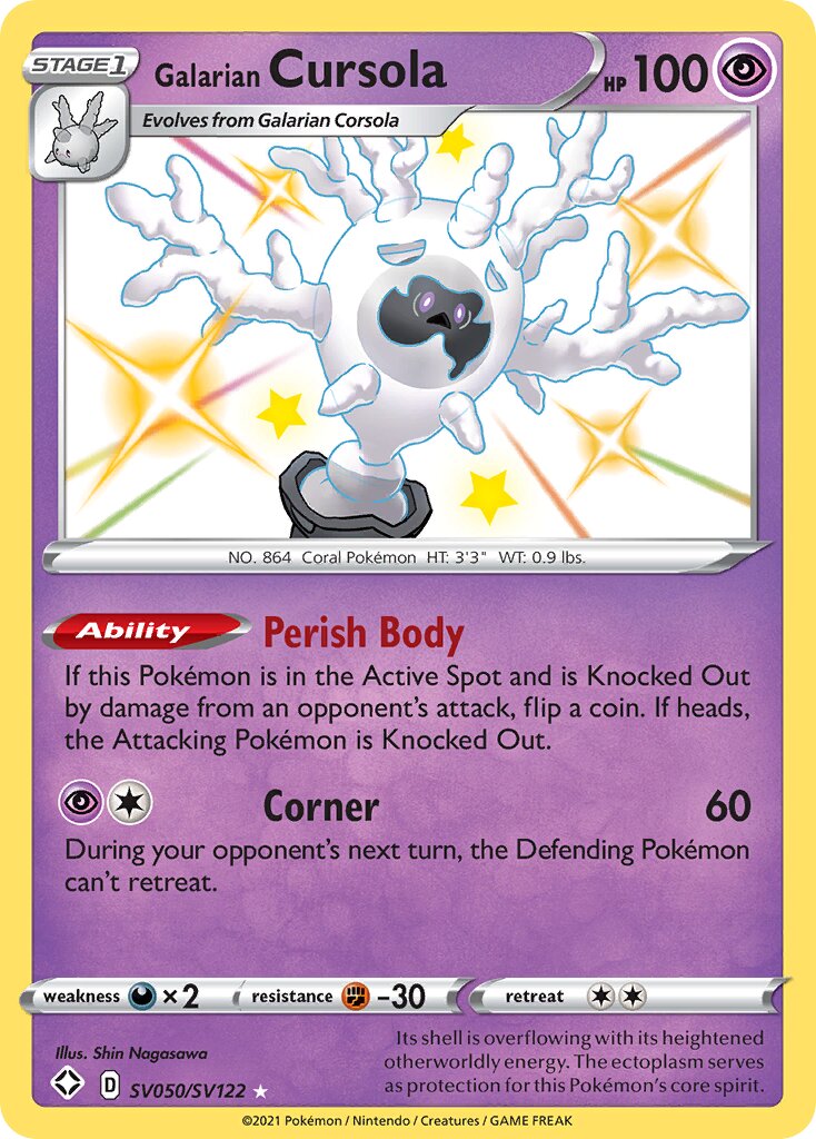 Galarian Cursola 050 — Shining Fates (Shiny Vault) (English Pokémon TCG card)