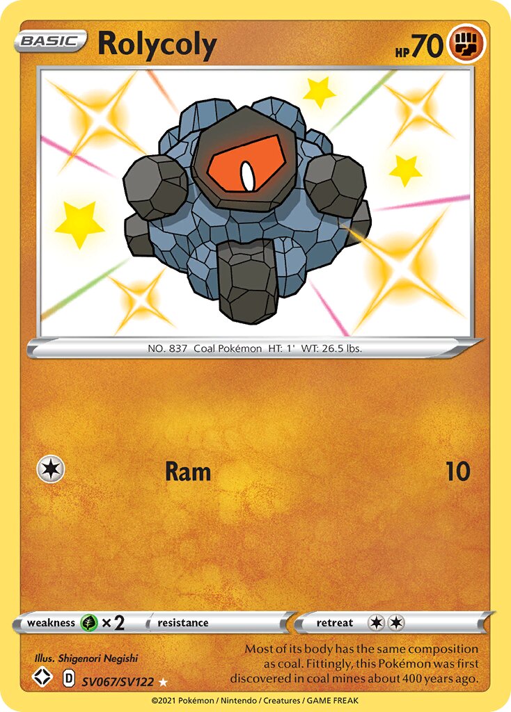 Rolycoly 067 — Shining Fates (Shiny Vault) (English Pokémon TCG card)