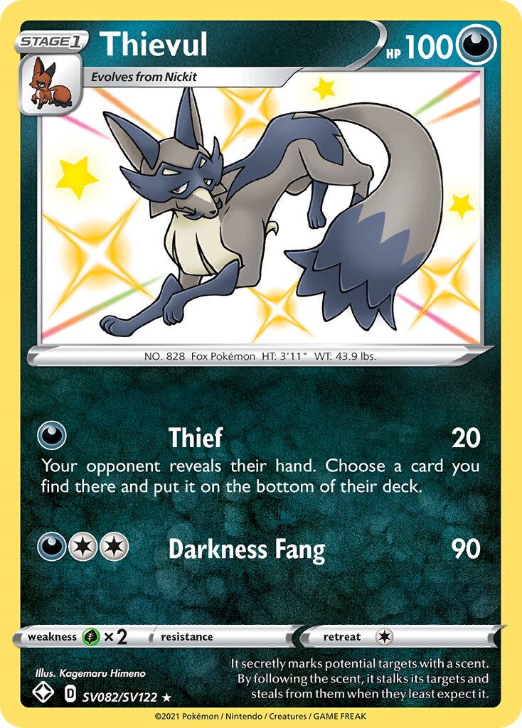 Thievul 082 — Shining Fates (Shiny Vault) (English Pokémon TCG card)