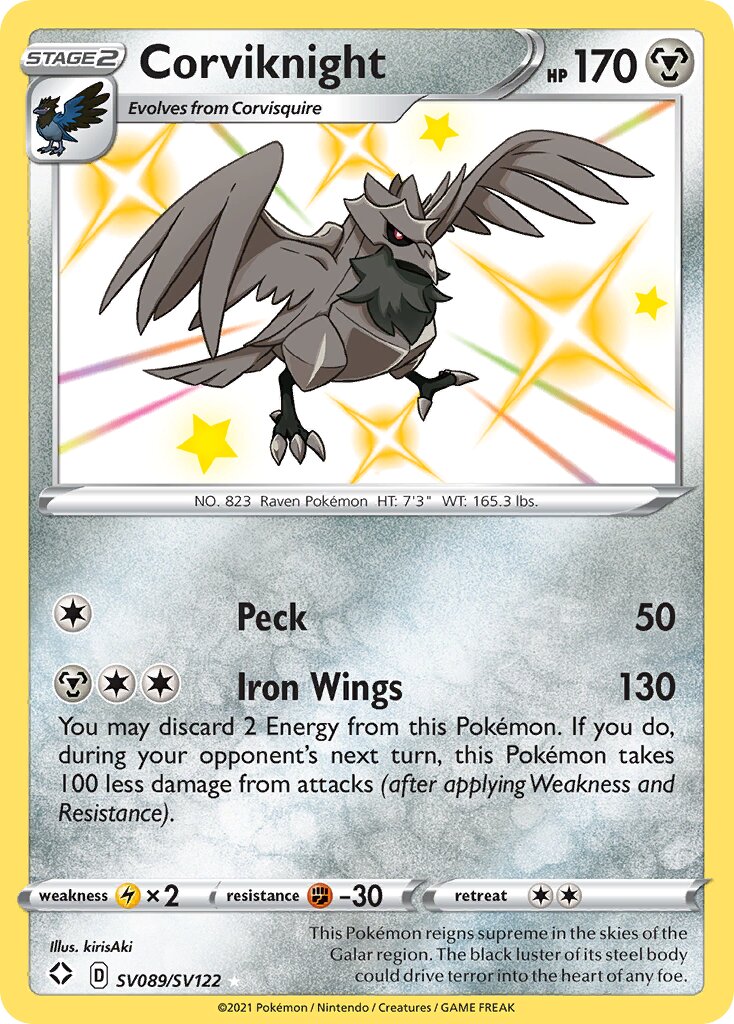 Corviknight 089 — Shining Fates (Shiny Vault) (English Pokémon TCG card)