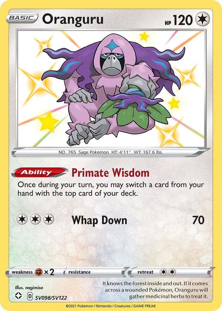 Oranguru 098 — Shining Fates (Shiny Vault) (English Pokémon TCG card)
