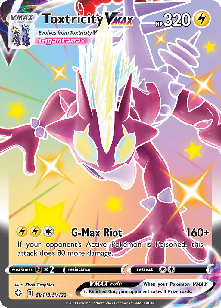 Toxtricity VMAX 113 — Shining Fates (Shiny Vault) (English Pokémon TCG card)