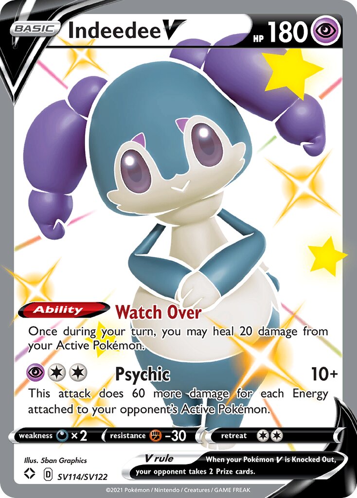 Indeedee V 114 — Shining Fates (Shiny Vault) (English Pokémon TCG card)
