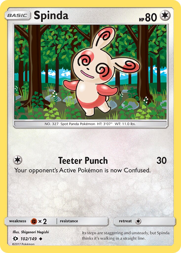 Spinda 102/149 — Sun & Moon (English Pokémon TCG card)