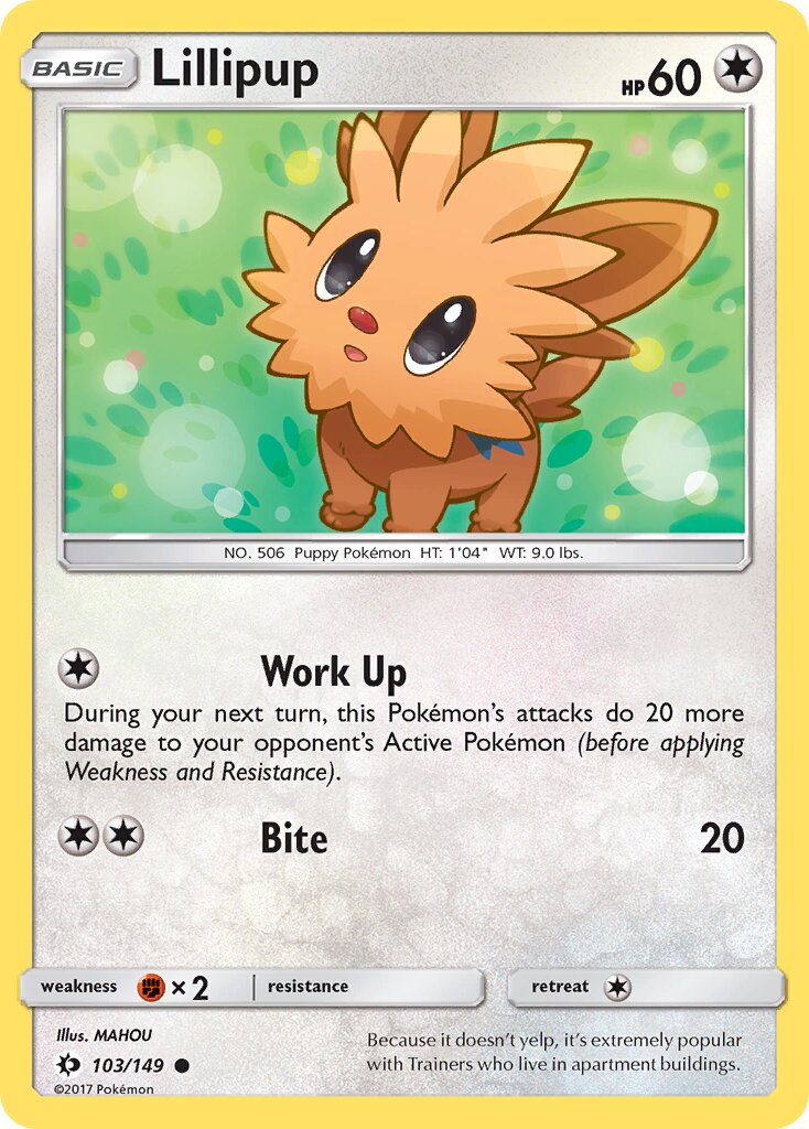 Lillipup 103/149 — Sun & Moon (English Pokémon TCG card)
