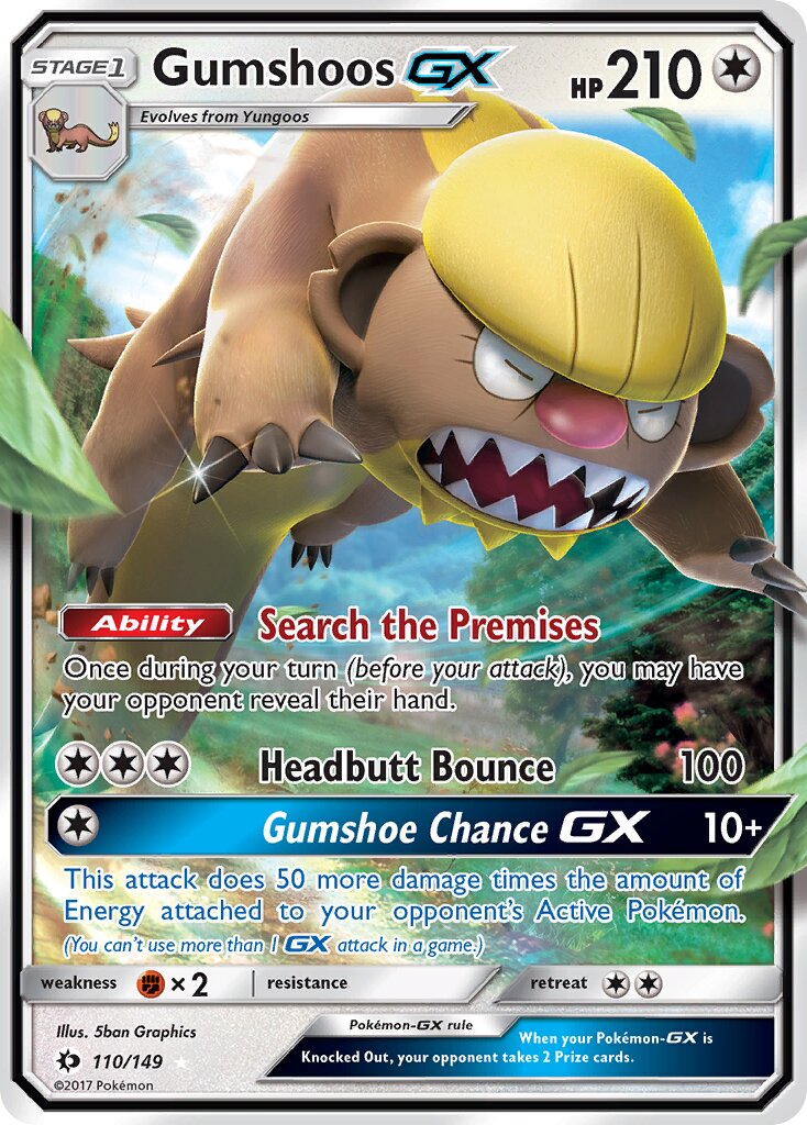 Gumshoos-GX 110/149 — Sun & Moon (English Pokémon TCG card)