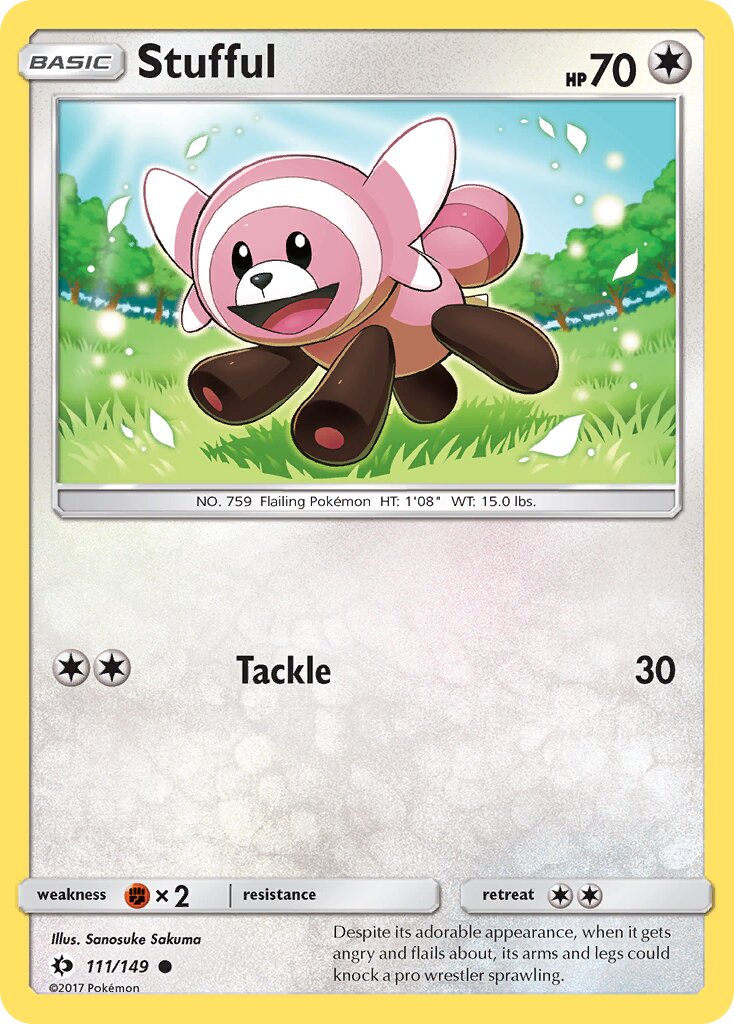 Stufful 111/149 — Sun & Moon (English Pokémon TCG card)