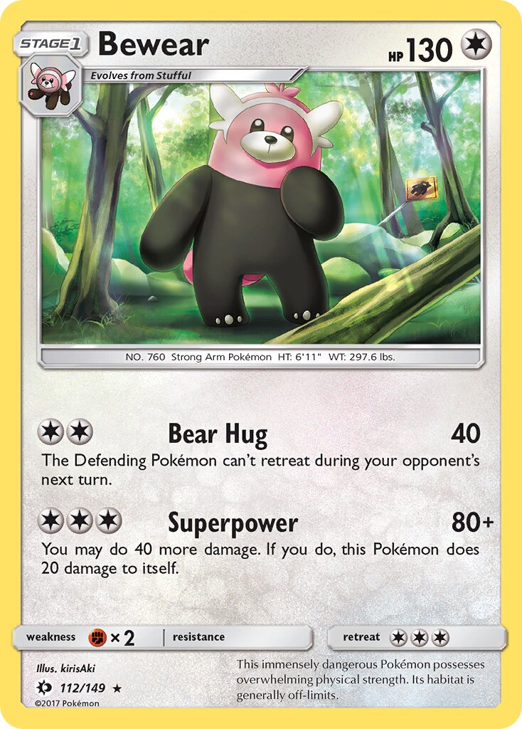 Bewear 112/149 — Sun & Moon (English Pokémon TCG card)