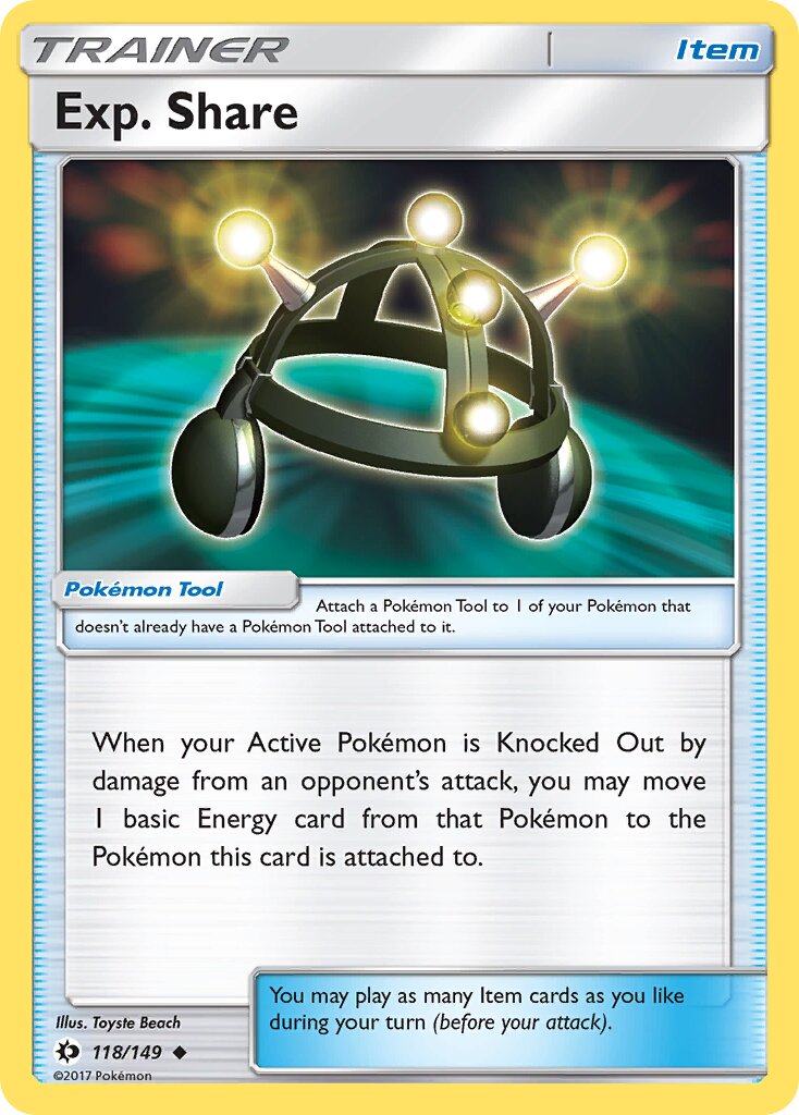 Exp. Share 118/149 — Sun & Moon (English Pokémon TCG card)