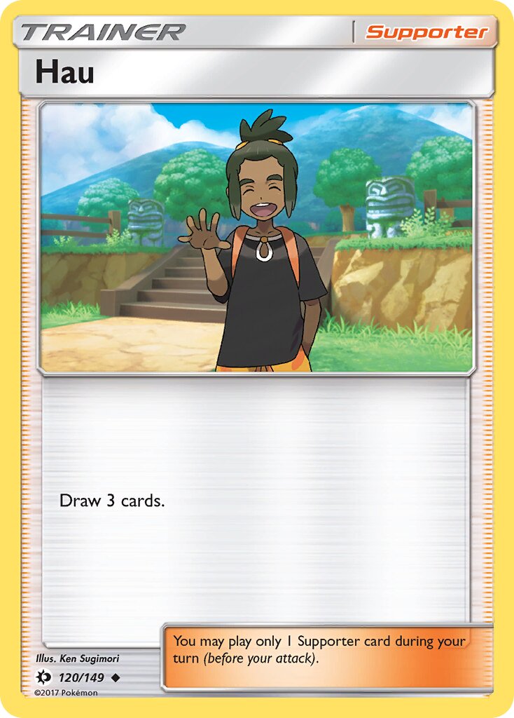 Hau 120/149 — Sun & Moon (English Pokémon TCG card)