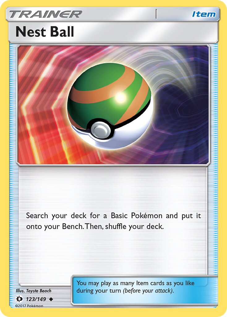 Nest Ball 123/149 — Sun & Moon (English Pokémon TCG card)