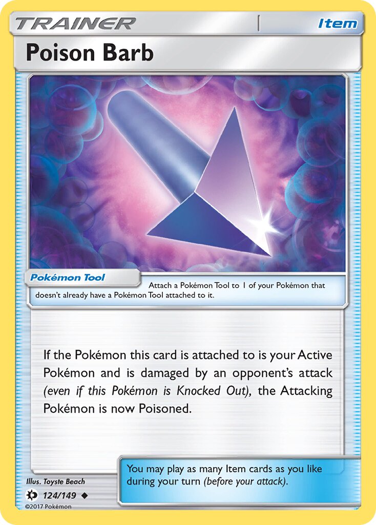 Poison Barb 124/149 — Sun & Moon (English Pokémon TCG card)