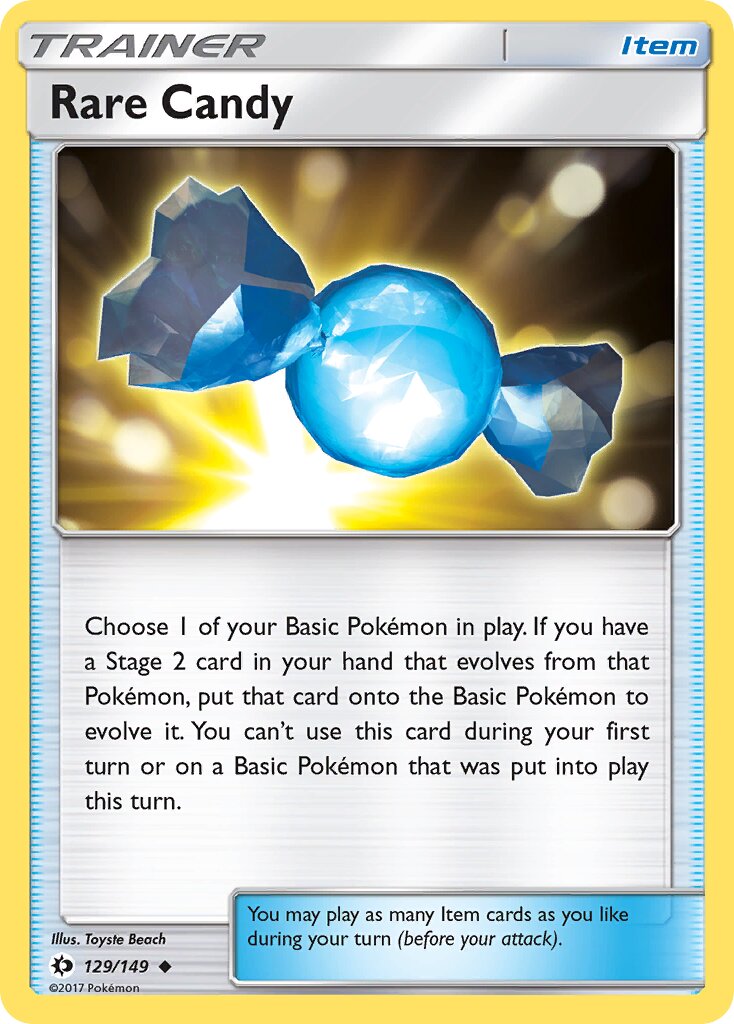 Rare Candy 129/149 — Sun & Moon (English Pokémon TCG card)