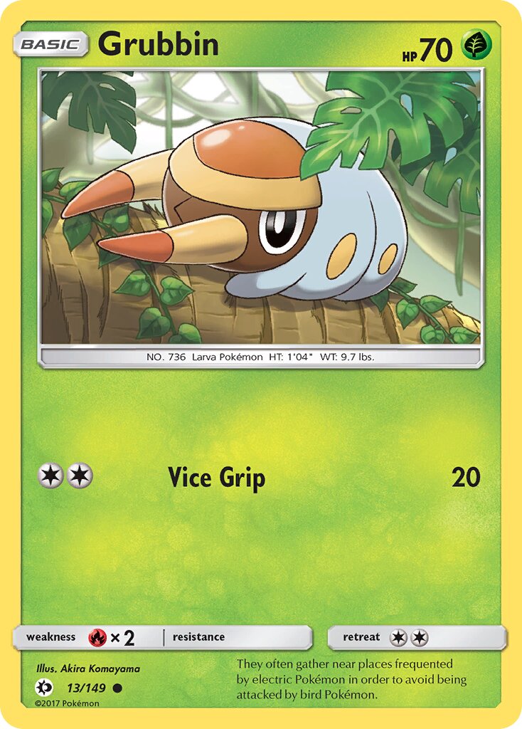 Grubbin 013/149 — Sun & Moon (English Pokémon TCG card)