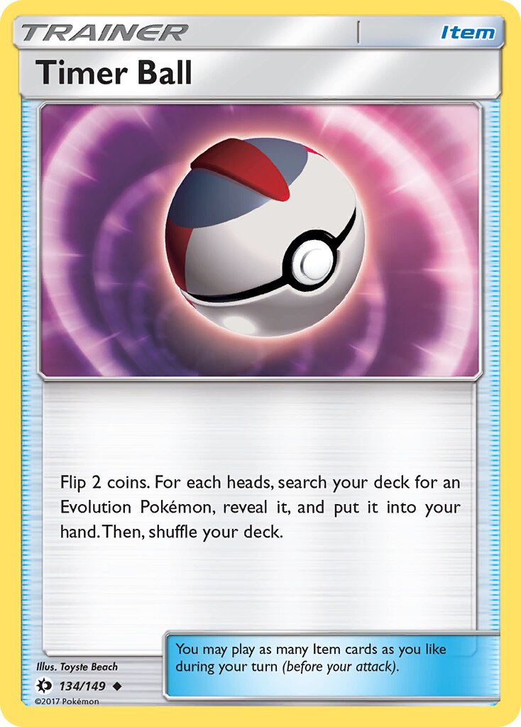 Timer Ball 134/149 — Sun & Moon (English Pokémon TCG card)