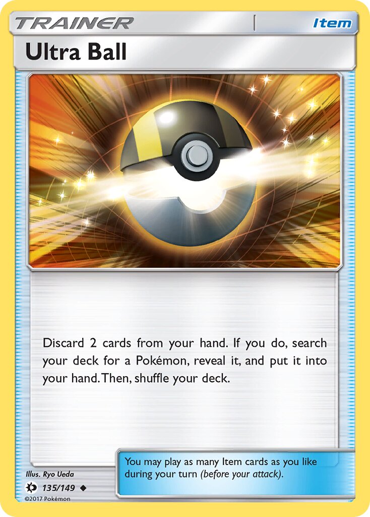 Ultra Ball 135/149 — Sun & Moon (English Pokémon TCG card)