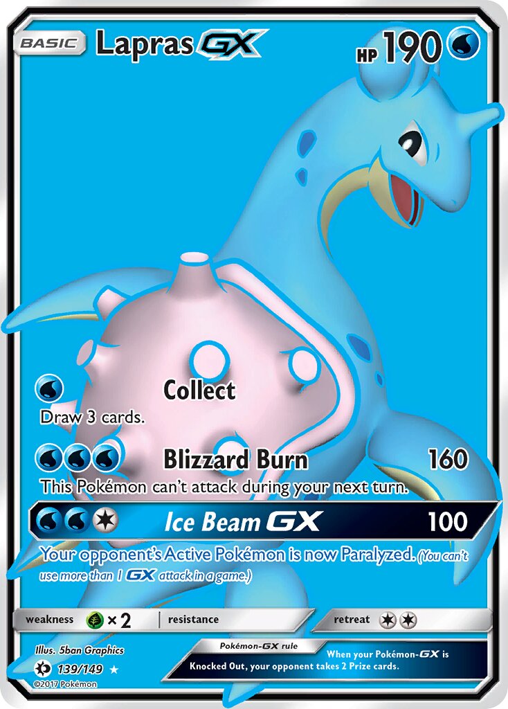 Lapras-GX 139/149 — Sun & Moon (English Pokémon TCG card)