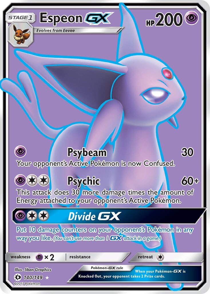 Espeon-GX 140/149 — Sun & Moon (English Pokémon TCG card)