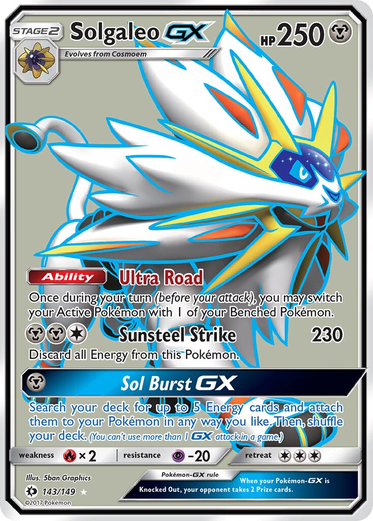 Solgaleo-GX 143/149 — Sun & Moon (English Pokémon TCG card)