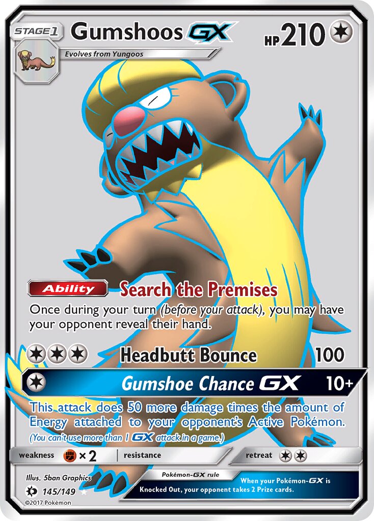 Gumshoos-GX 145/149 — Sun & Moon (English Pokémon TCG card)