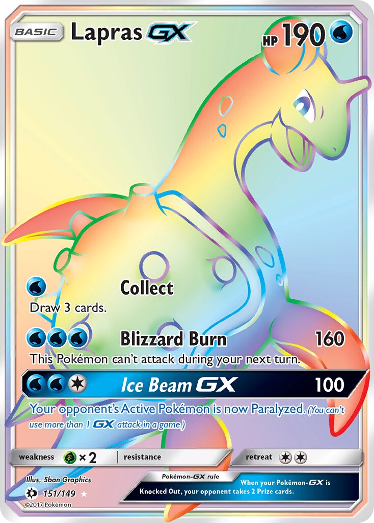 Lapras-GX 151/149 — Sun & Moon (English Pokémon TCG card)