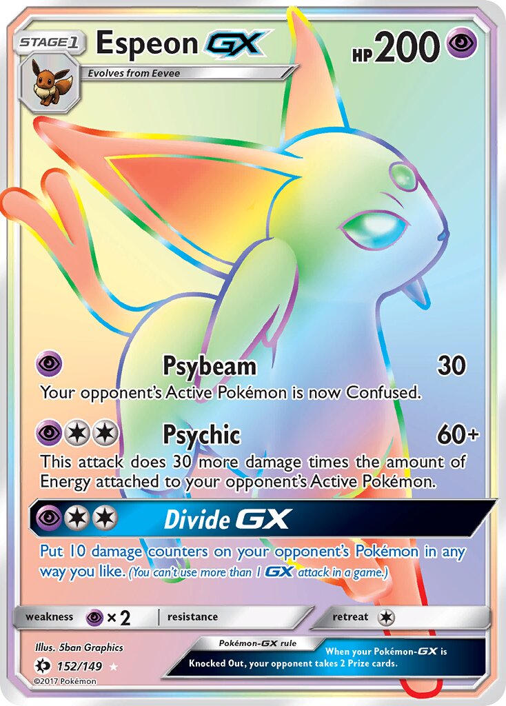 Espeon-GX 152/149 — Sun & Moon (English Pokémon TCG card)