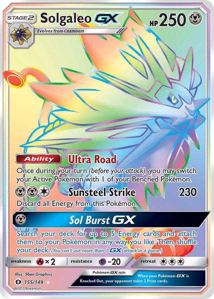 Solgaleo-GX 155/149 — Sun & Moon (English Pokémon TCG card)