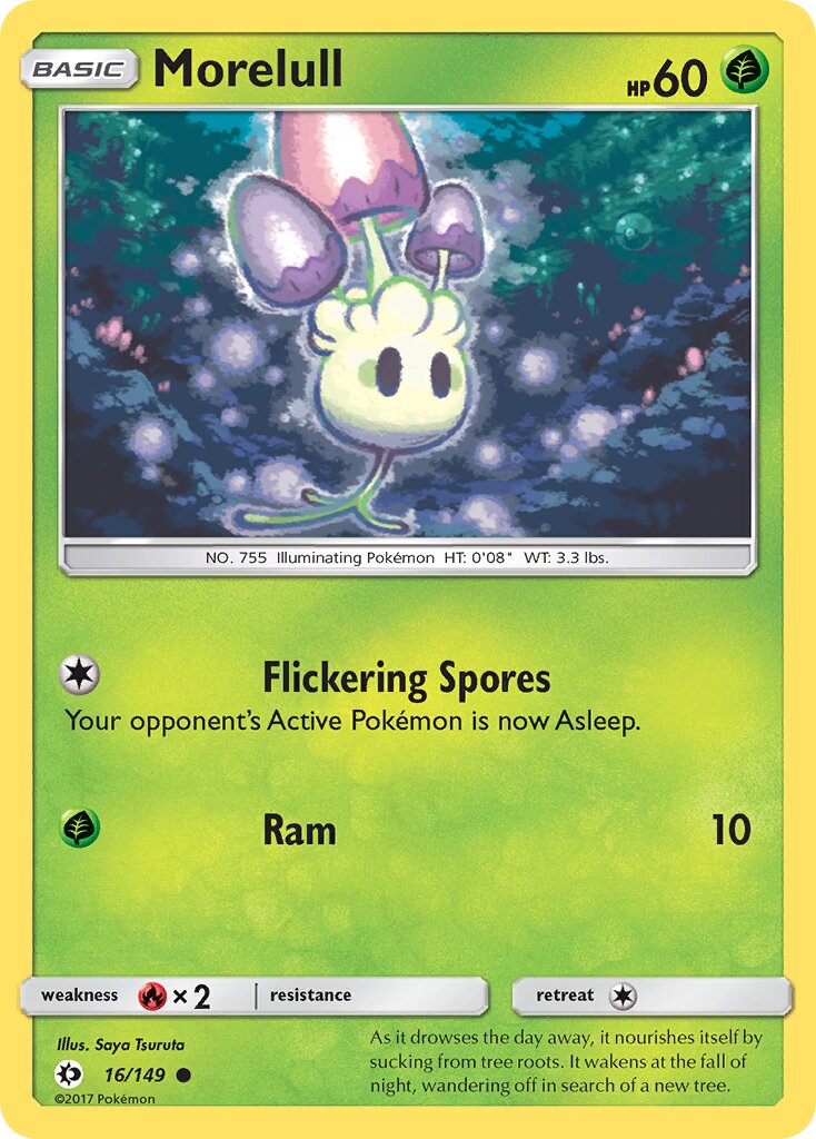 Morelull 016/149 — Sun & Moon (English Pokémon TCG card)
