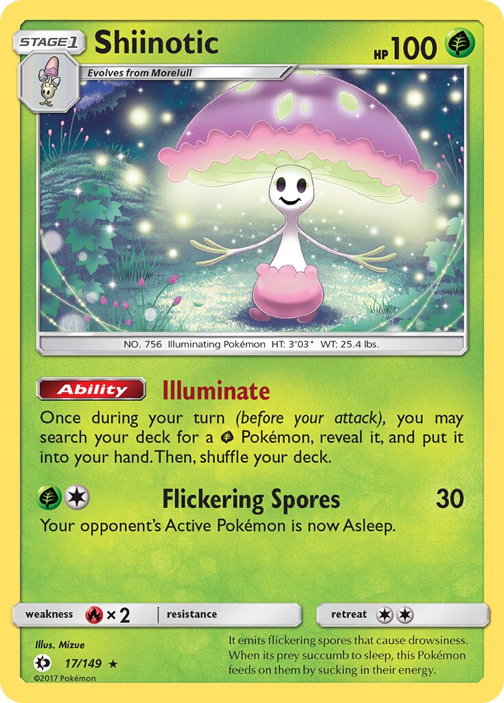 Shiinotic 017/149 — Sun & Moon (English Pokémon TCG card)