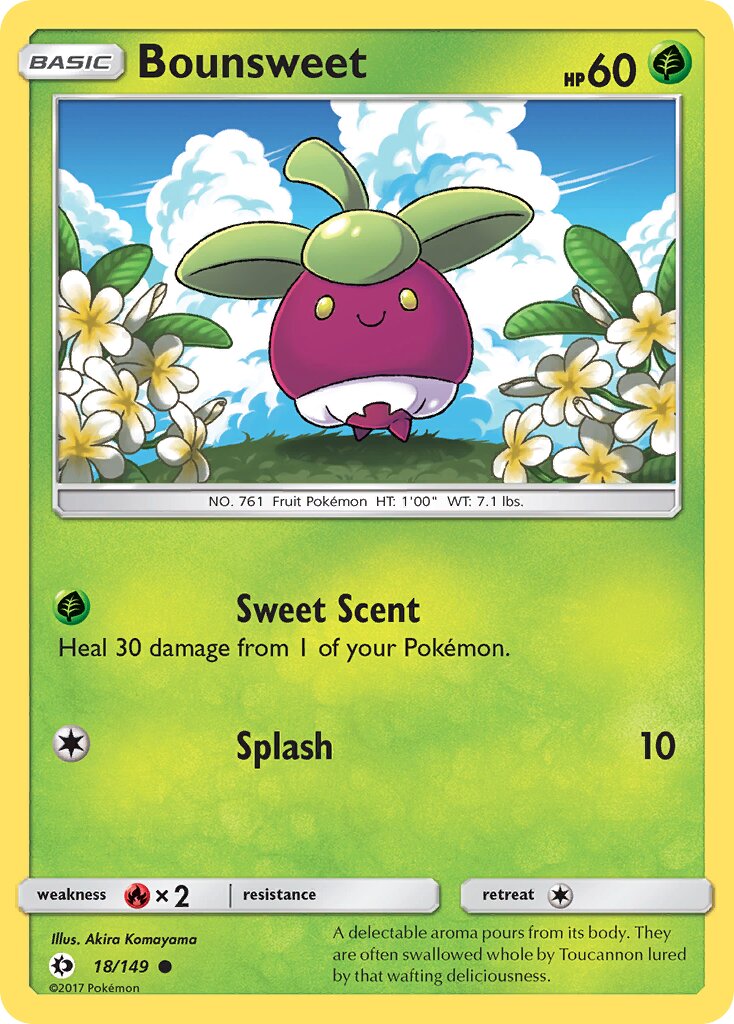 Bounsweet 018/149 — Sun & Moon (English Pokémon TCG card)