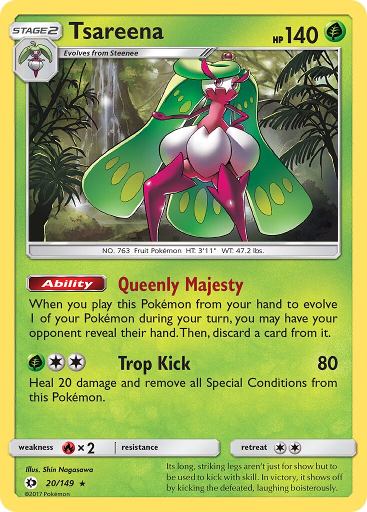 Tsareena 020/149 — Sun & Moon (English Pokémon TCG card)