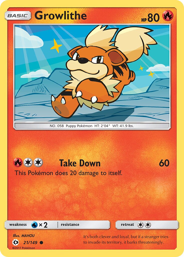Growlithe 021/149 — Sun & Moon (English Pokémon TCG card)