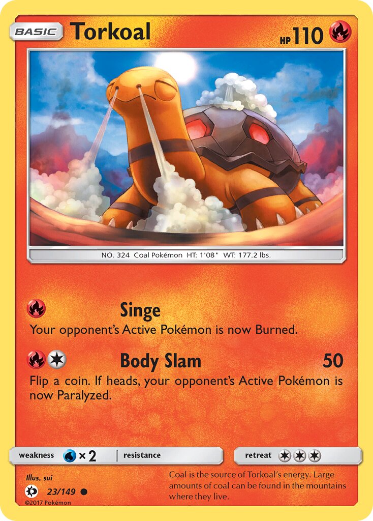 Torkoal 023/149 — Sun & Moon (English Pokémon TCG card)
