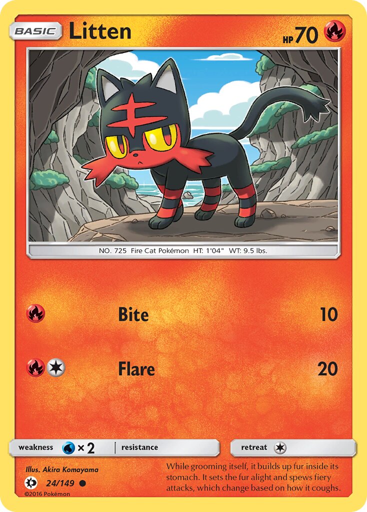 Litten 024/149 — Sun & Moon (English Pokémon TCG card)