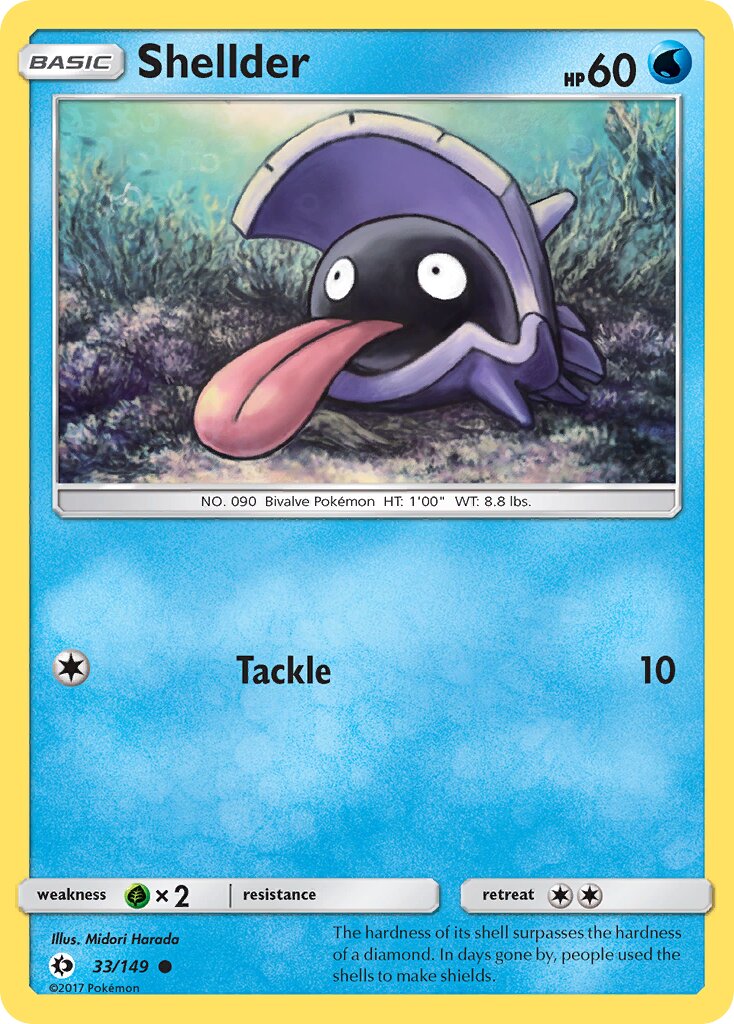 Shellder 033/149 — Sun & Moon (English Pokémon TCG card)